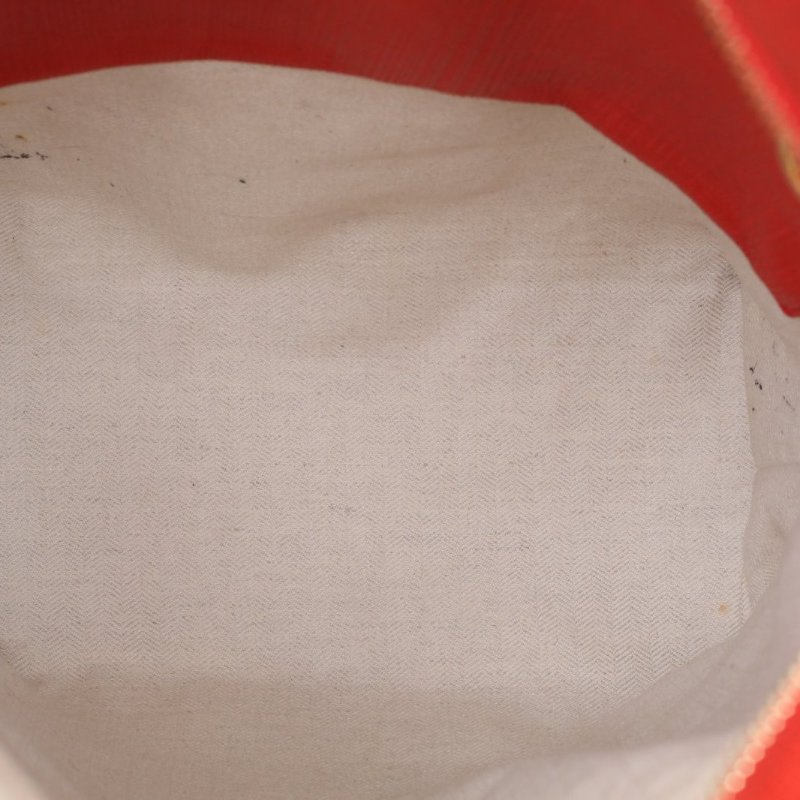 LOEWE 紅色牛皮金扣全皮購物袋托特包肩背包-2