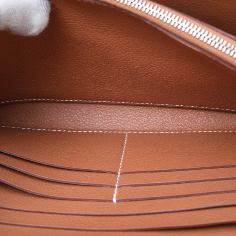 HERMES Constance康康LONGTOGO肩帶長款錢包37金棕色EC皮W刻銀扣肩背包-2