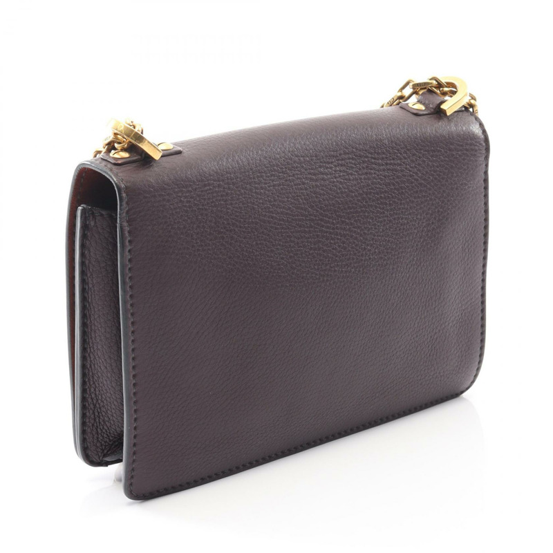 Christian Dior J'ADIOR 鏈條肩背包，波爾多紅皮革，二手女士標誌-1