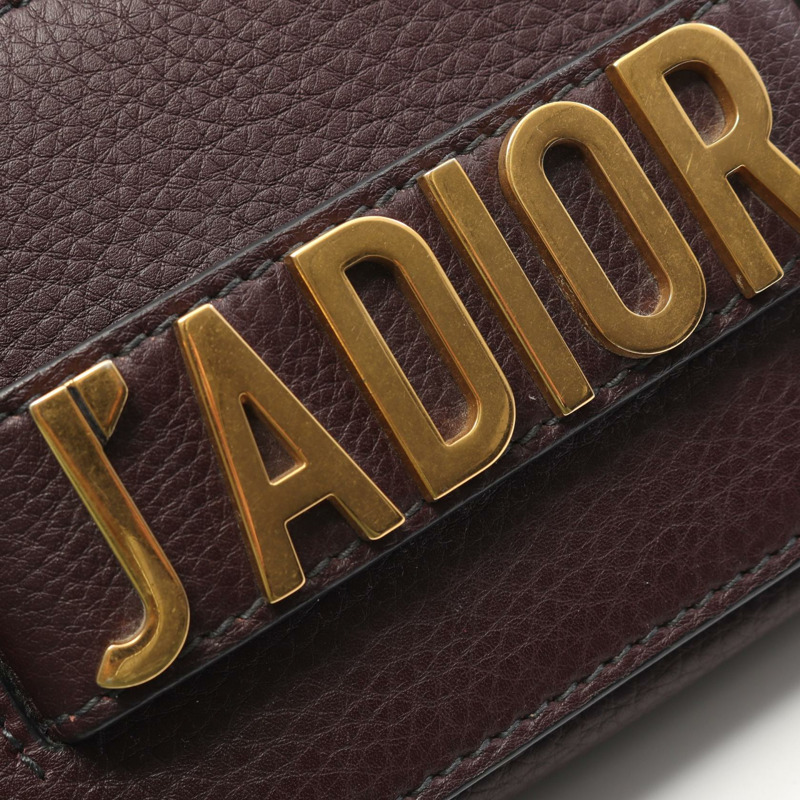 Christian Dior J'ADIOR 鏈條肩背包，波爾多紅皮革，二手女士標誌-8