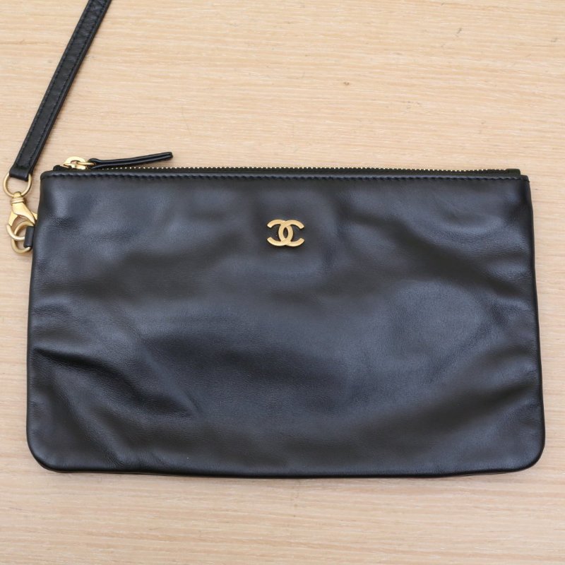 CHANEL 22BagTote托特包中號35黑色牛皮晶片開金扣肩背包-2