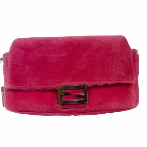 【美收精品】Fendi 桃粉紅色毛毛肩背包 4-479
