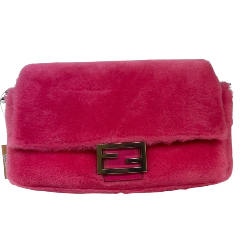 【美收精品】Fendi 桃粉紅色毛毛肩背包 4-479-0