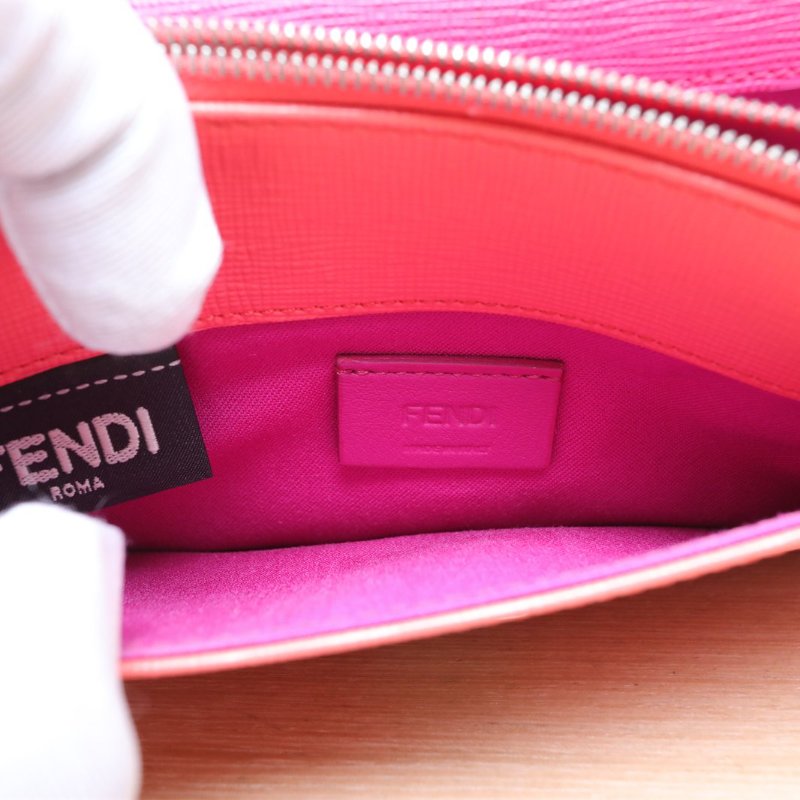 FENDI 橘紅色牛皮惡魔眼睛woc肩背包-2