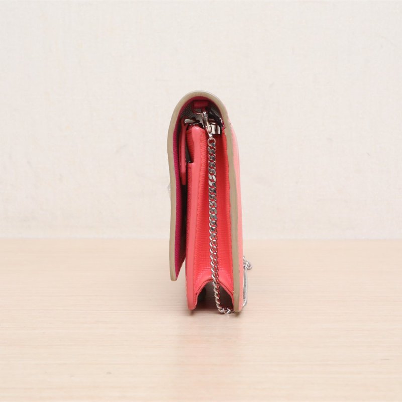 FENDI 橘紅色牛皮惡魔眼睛woc肩背包-4