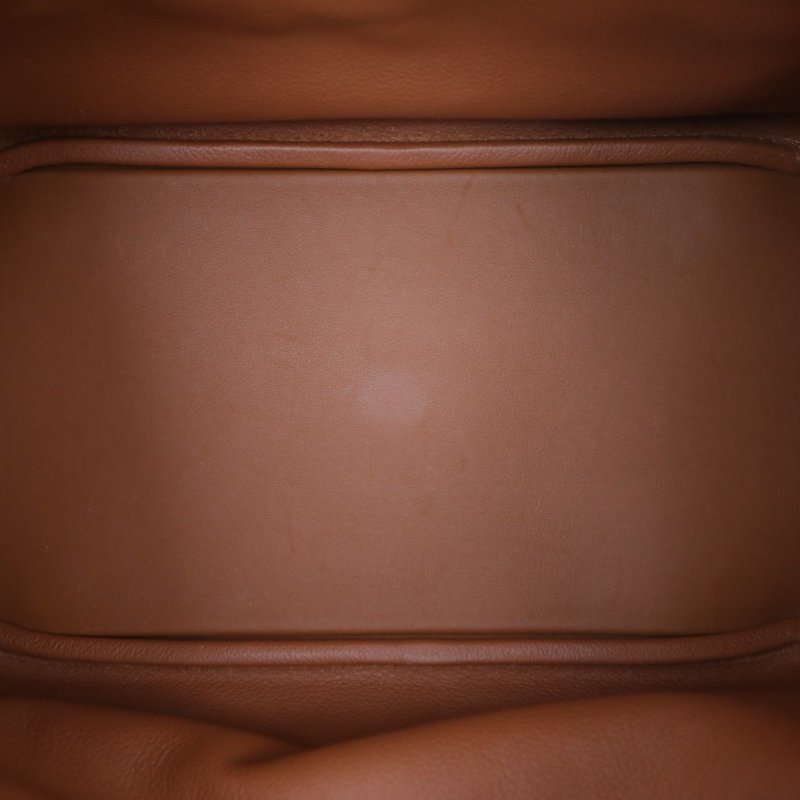 HERMES Lindy3037金棕色EC皮D刻銀扣肩背包-2