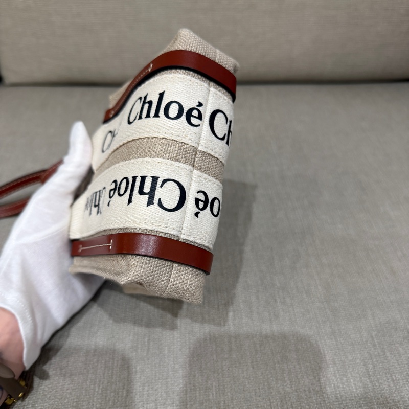 Chloe nano Woody 迷你帆布斜背包 全新-2