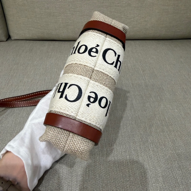 Chloe nano Woody 迷你帆布斜背包 全新-3