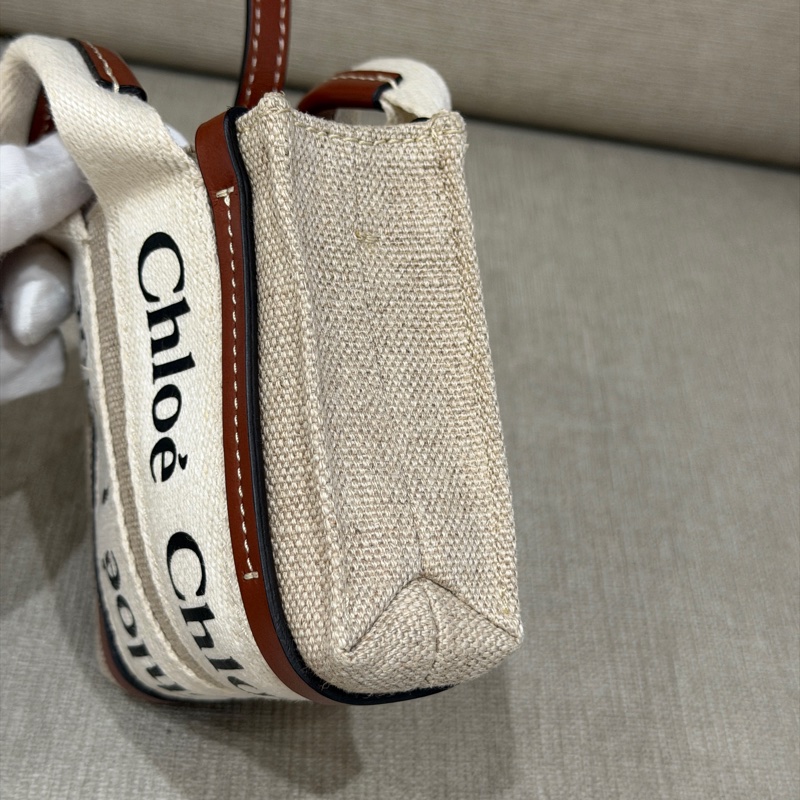 Chloe nano Woody 迷你帆布斜背包 全新-5