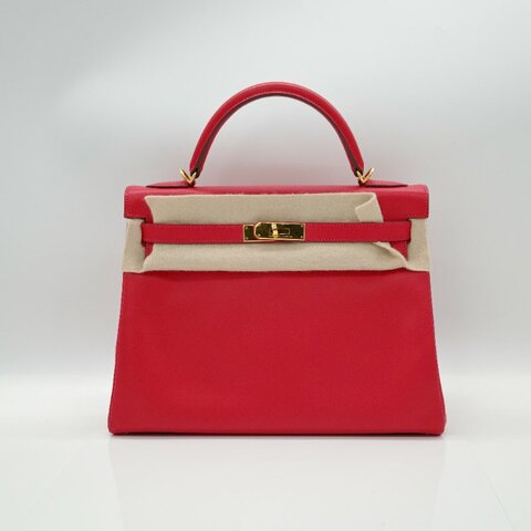 Hermès 愛馬仕 Kelly 32 心色 山羊皮 金扣 手挽肩背兩用包