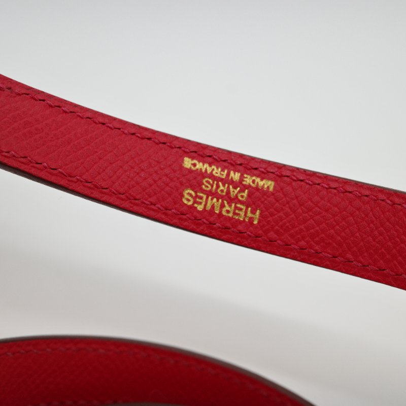 【聖誕紅🎁送禮自用】 Hermès 愛馬仕 Kelly 32 心色 山羊皮 金扣 手挽肩背兩用包-13