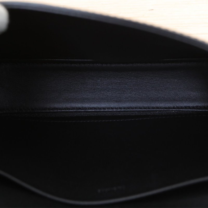 CELINE CuirTriomphe凱旋門浮雕橫版肩背包20鏈條款黑色牛皮黑扣肩背包-2