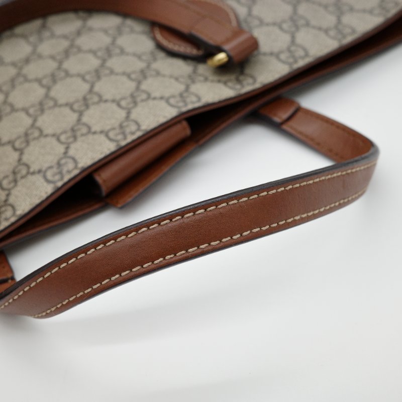 Gucci 古馳 pvc 烏木色 經典花紋 托特包 手提包 單肩包-10