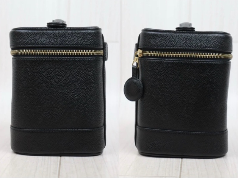 「JL精品代購」97新 Chanel 香奈兒 黑銀手提化妝包-2