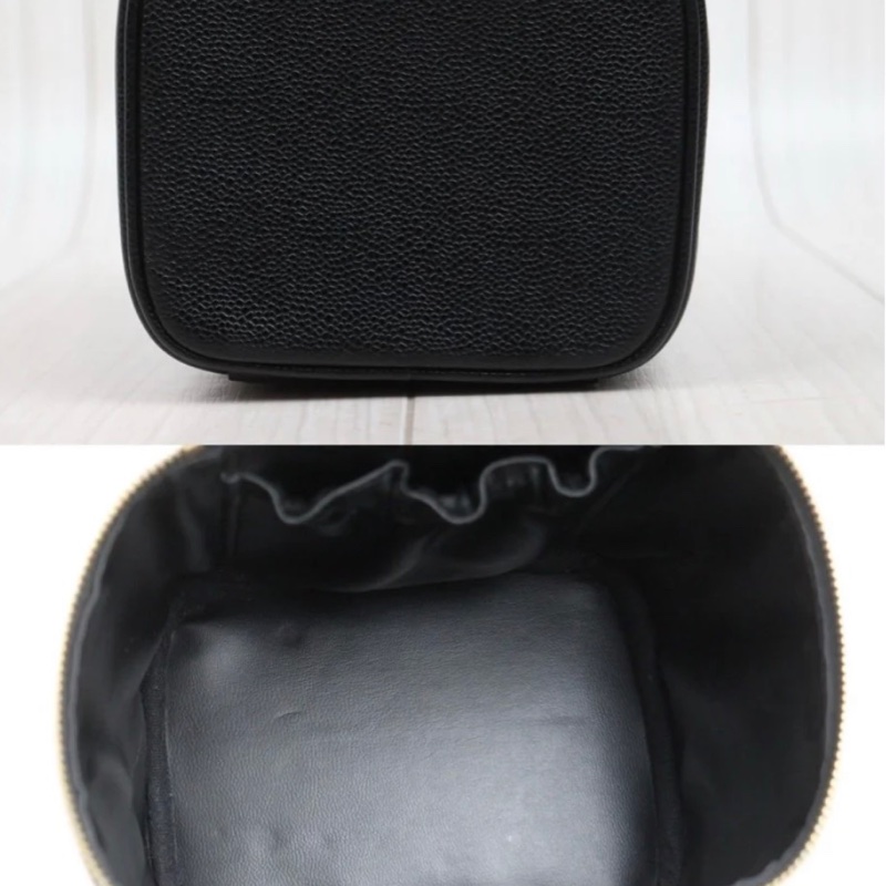 「JL精品代購」97新 Chanel 香奈兒 黑銀手提化妝包-4