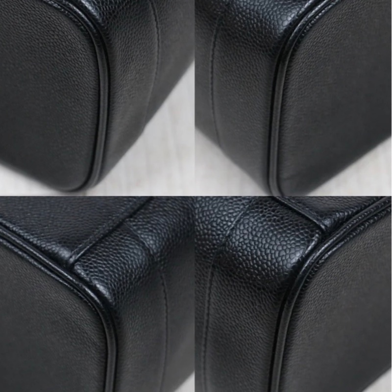 「JL精品代購」97新 Chanel 香奈兒 黑銀手提化妝包-5