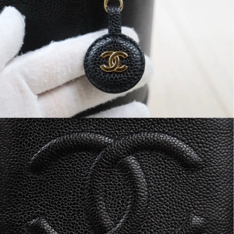 「JL精品代購」97新 Chanel 香奈兒 黑銀手提化妝包-6