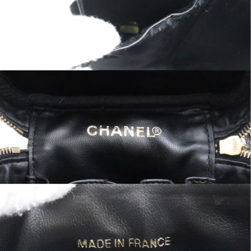 「JL精品代購」97新 Chanel 香奈兒 黑銀手提化妝包-7