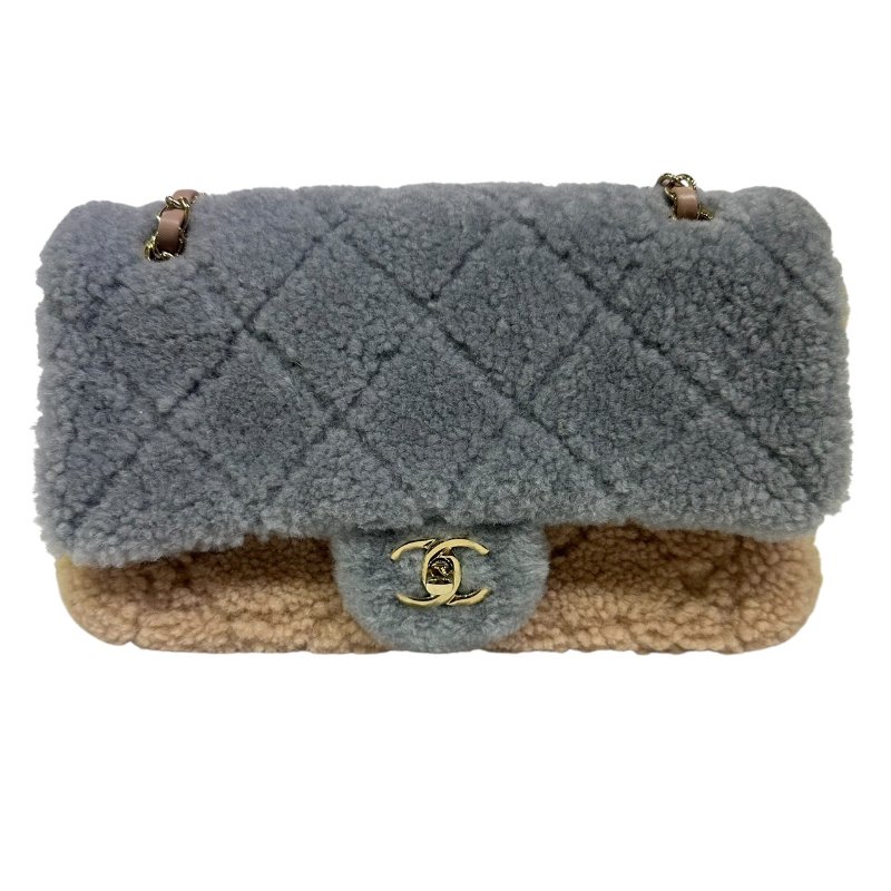 【美收精品】CHANEL藍粉黃毛毛CF 4-495-0