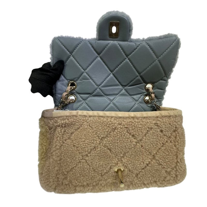 【美收精品】CHANEL藍粉黃毛毛CF 4-495-14