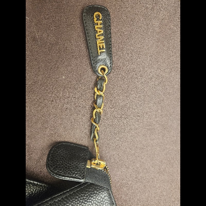 Chanel 黑色 荔枝 牛皮 托特包-3