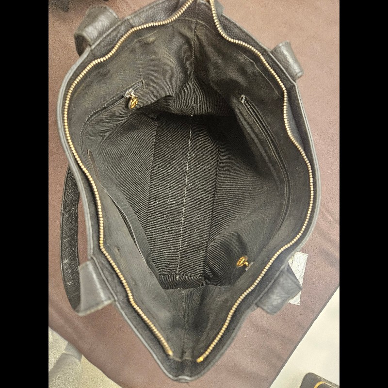 Chanel 黑色 荔枝 牛皮 托特包-8