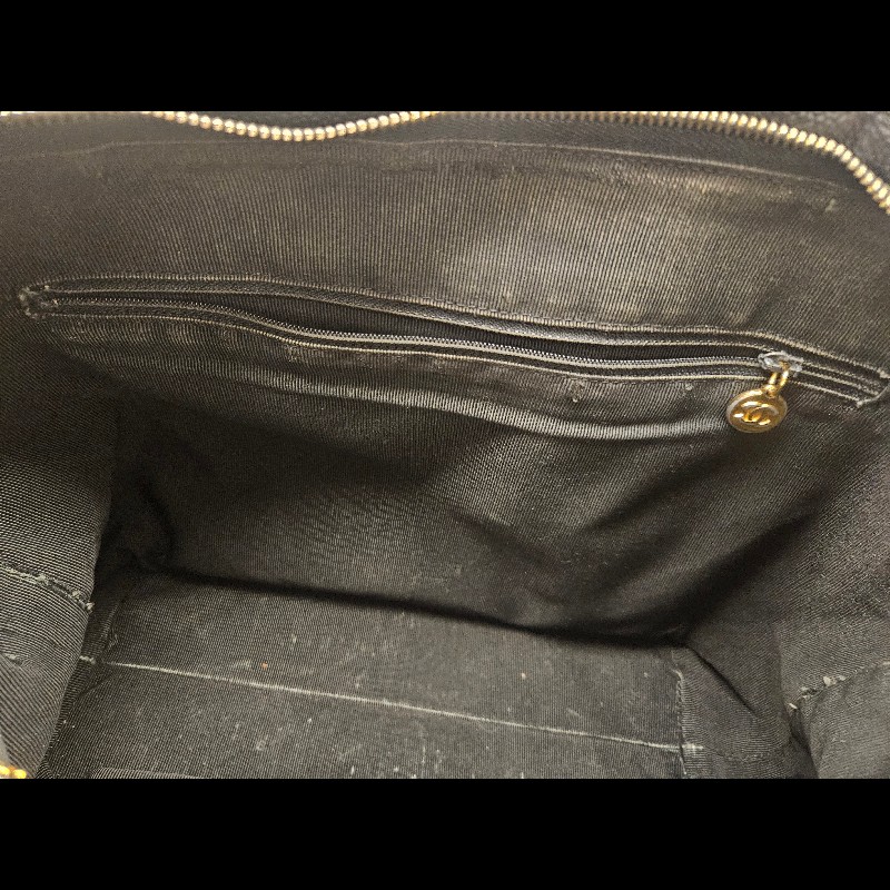 Chanel 黑色 荔枝 牛皮 托特包-11