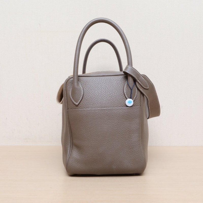 HERMES Lindy3018大象灰TC皮D刻金扣肩背包-4