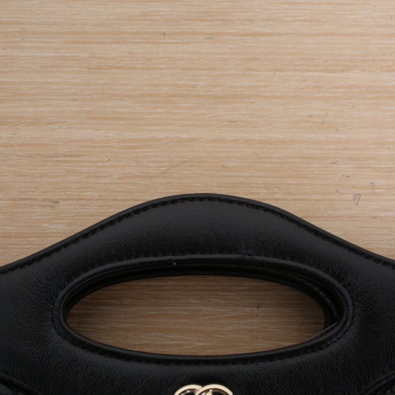 CHANEL 31BagNano橫版20.5黑色羊皮鐳射標金扣肩背包-2