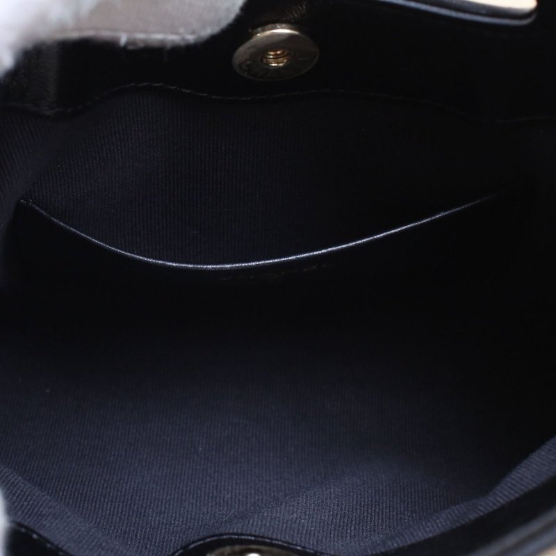 CHANEL 31BagNano橫版20.5黑色羊皮鐳射標金扣肩背包-3