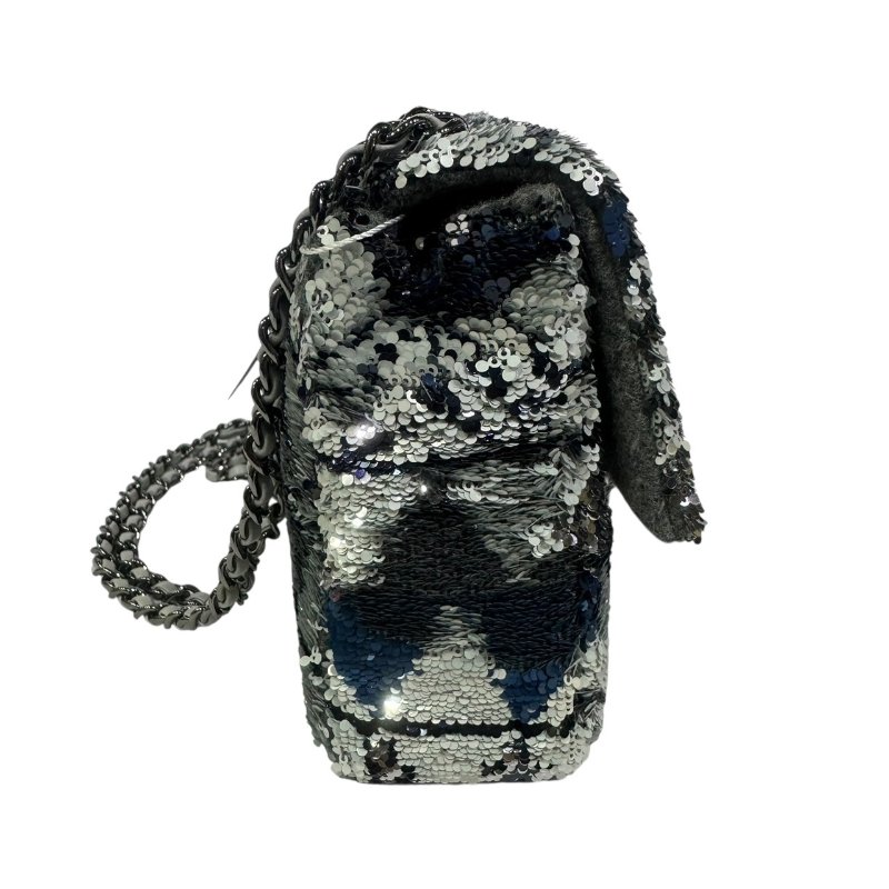 【美收精品】CHANEL藍銀色亮片CF 4-478-3