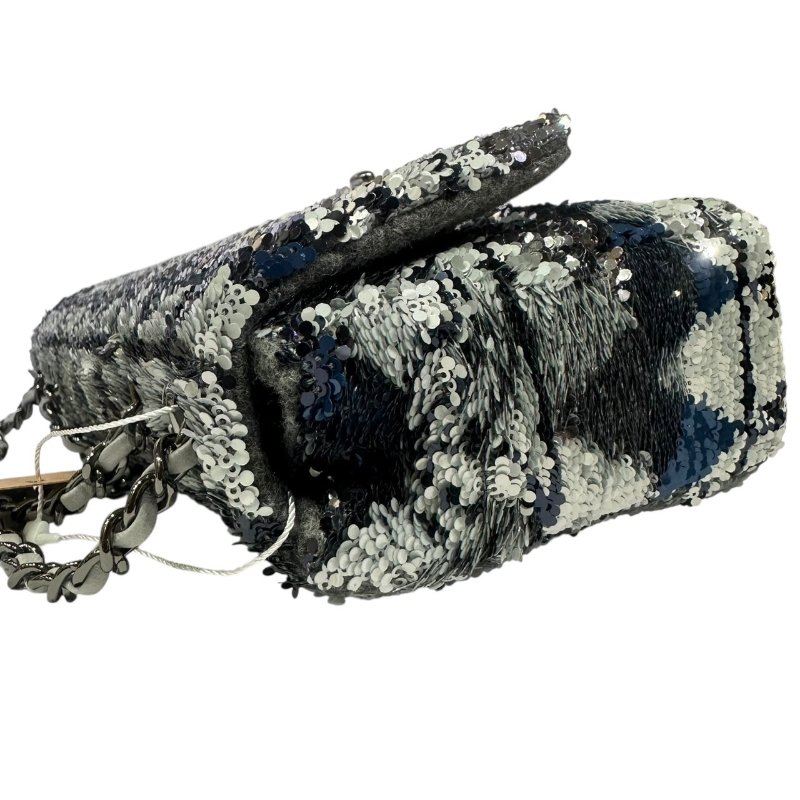 【美收精品】CHANEL藍銀色亮片CF 4-478-4