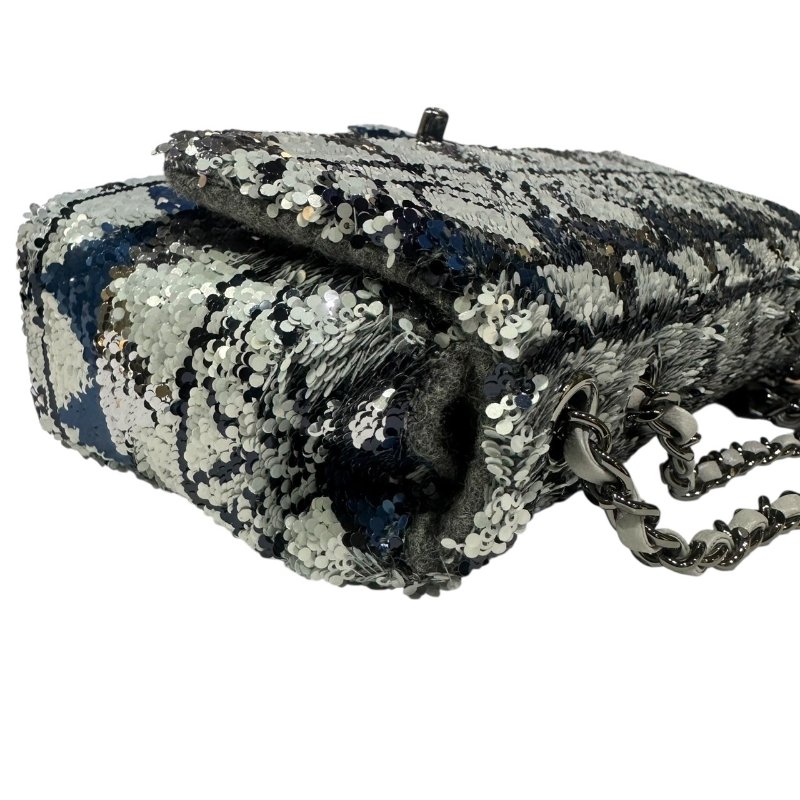 【美收精品】CHANEL藍銀色亮片CF 4-478-5