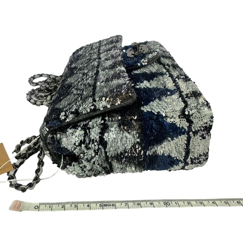 【美收精品】CHANEL藍銀色亮片CF 4-478-16