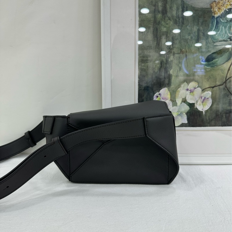 LOEWE羅意威 Puzzle mini 黑色牛皮幾何包-2