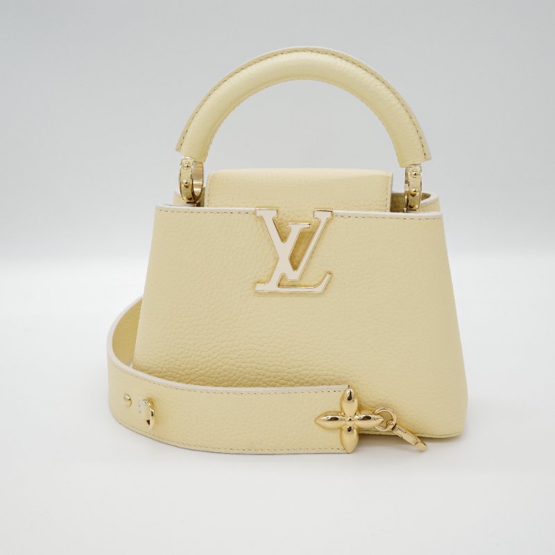 Louis Vuitton 路易威登 Capucines Mini 鵝黃色 小牛皮 手提包 肩背包 斜背包 手袋-2