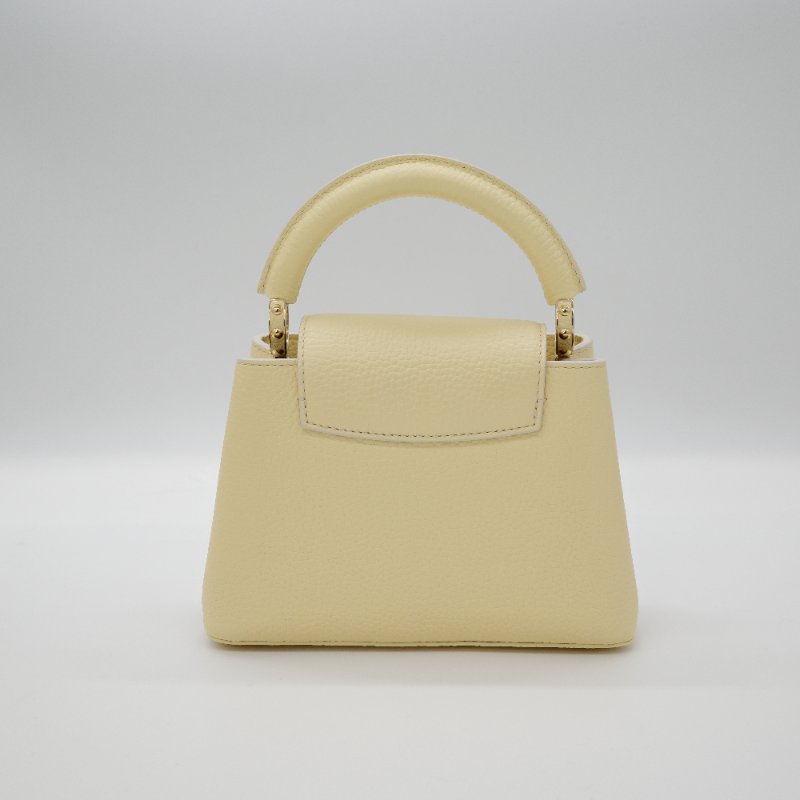 Louis Vuitton 路易威登 Capucines Mini 鵝黃色 小牛皮 手提包 肩背包 斜背包 手袋-5