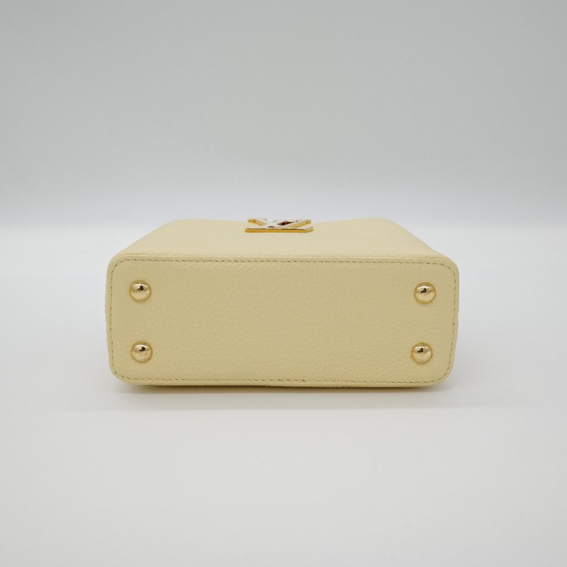 Louis Vuitton 路易威登 Capucines Mini 鵝黃色 小牛皮 手提包 肩背包 斜背包 手袋-6