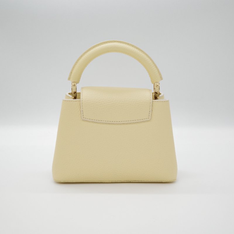 Louis Vuitton 路易威登 Capucines Mini 鵝黃色 小牛皮 手提包 肩背包 斜背包 手袋-7