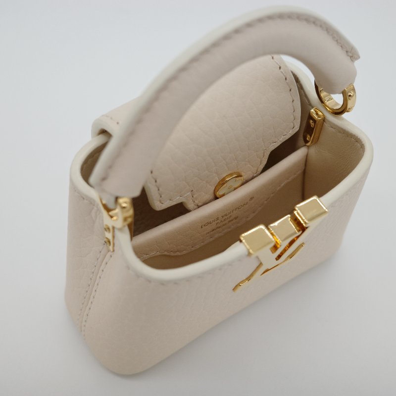 Louis Vuitton 路易威登 Capucines Mini 鵝黃色 小牛皮 手提包 肩背包 斜背包 手袋-13
