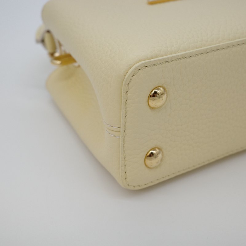 Louis Vuitton 路易威登 Capucines Mini 鵝黃色 小牛皮 手提包 肩背包 斜背包 手袋-14
