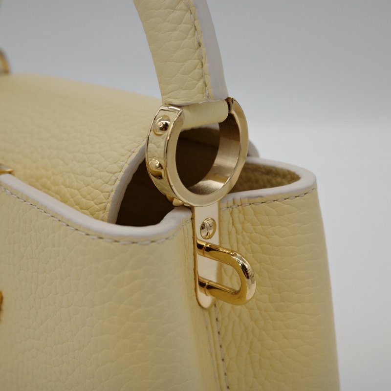 Louis Vuitton 路易威登 Capucines Mini 鵝黃色 小牛皮 手提包 肩背包 斜背包 手袋-16