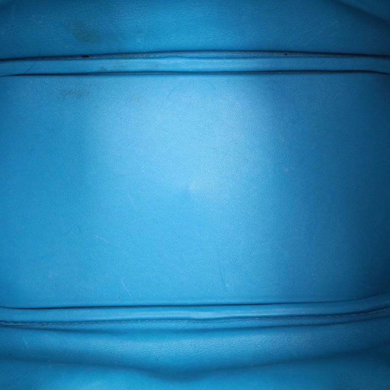 HERMES Lindy307B松石藍Swift皮框Q銀扣肩背包-2