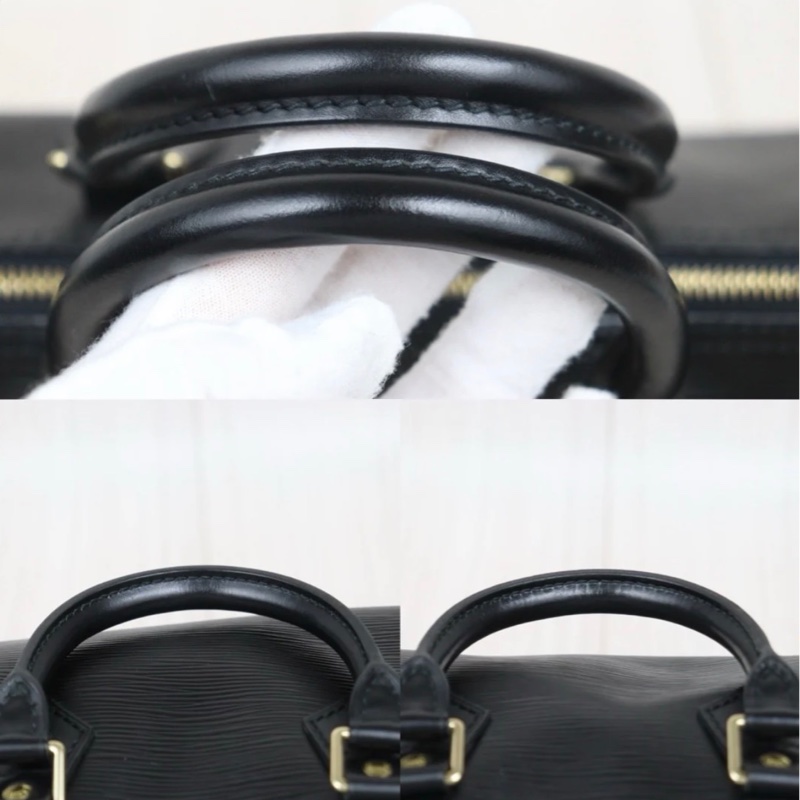 「JL精品代購」9新 Lv speedy 黑色水波紋 波士頓包-5