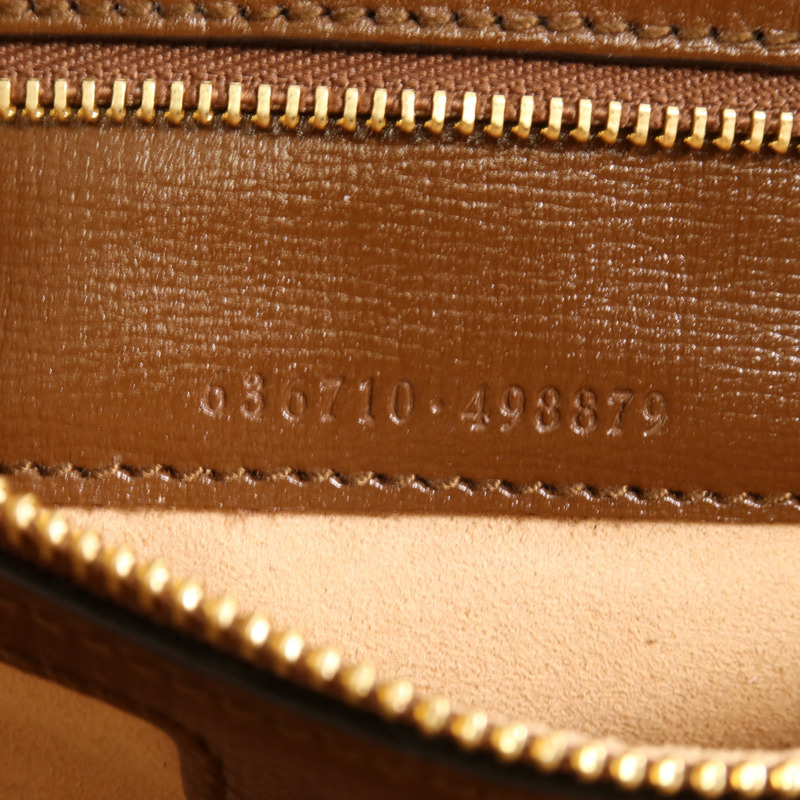 GUCCI 塗層帆布/牛皮皮革Jackie 1961 Medium金扣手挽肩背兩用袋-6