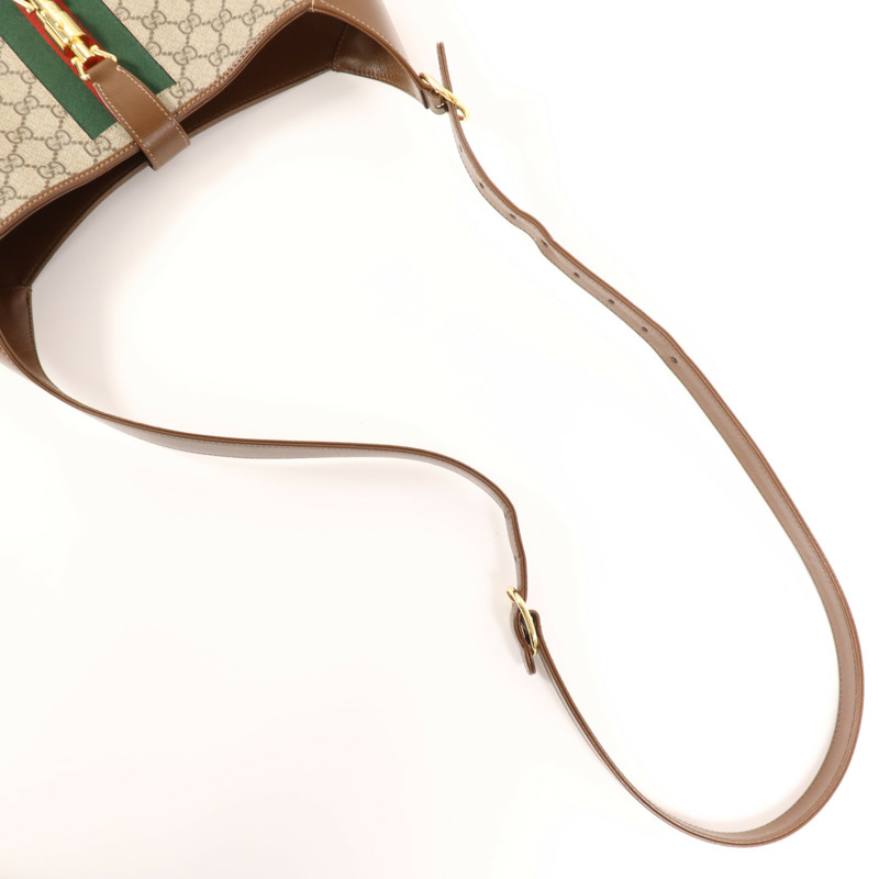 GUCCI 塗層帆布/牛皮皮革Jackie 1961 Medium金扣手挽肩背兩用袋-8