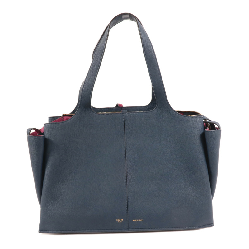 CELINE 牛皮皮革Tri-Fold金扣肩背袋-0