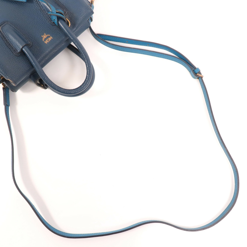 MCM 牛皮皮革2 Way Shoulder金扣手挽肩背兩用袋-4