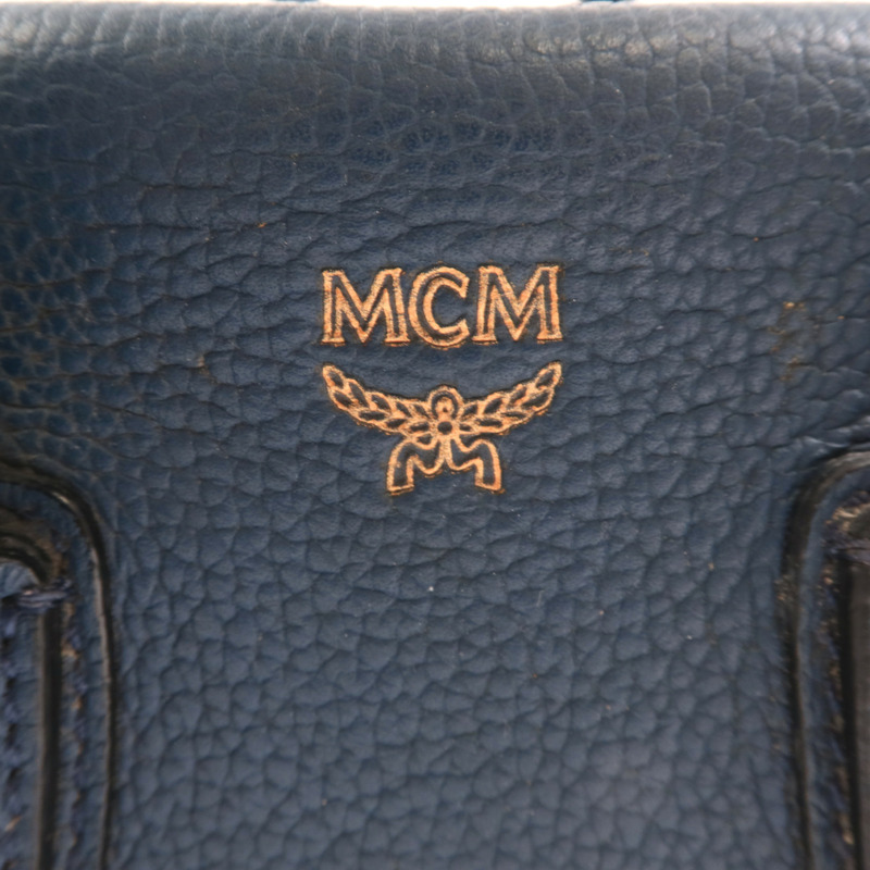 MCM 牛皮皮革2 Way Shoulder金扣手挽肩背兩用袋-10