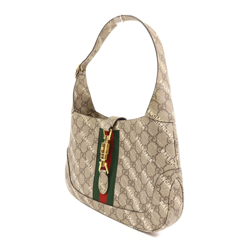 GUCCI 塗層帆布Gucci x Balenciaga Jackie 1961金扣手挽肩背兩用袋-2